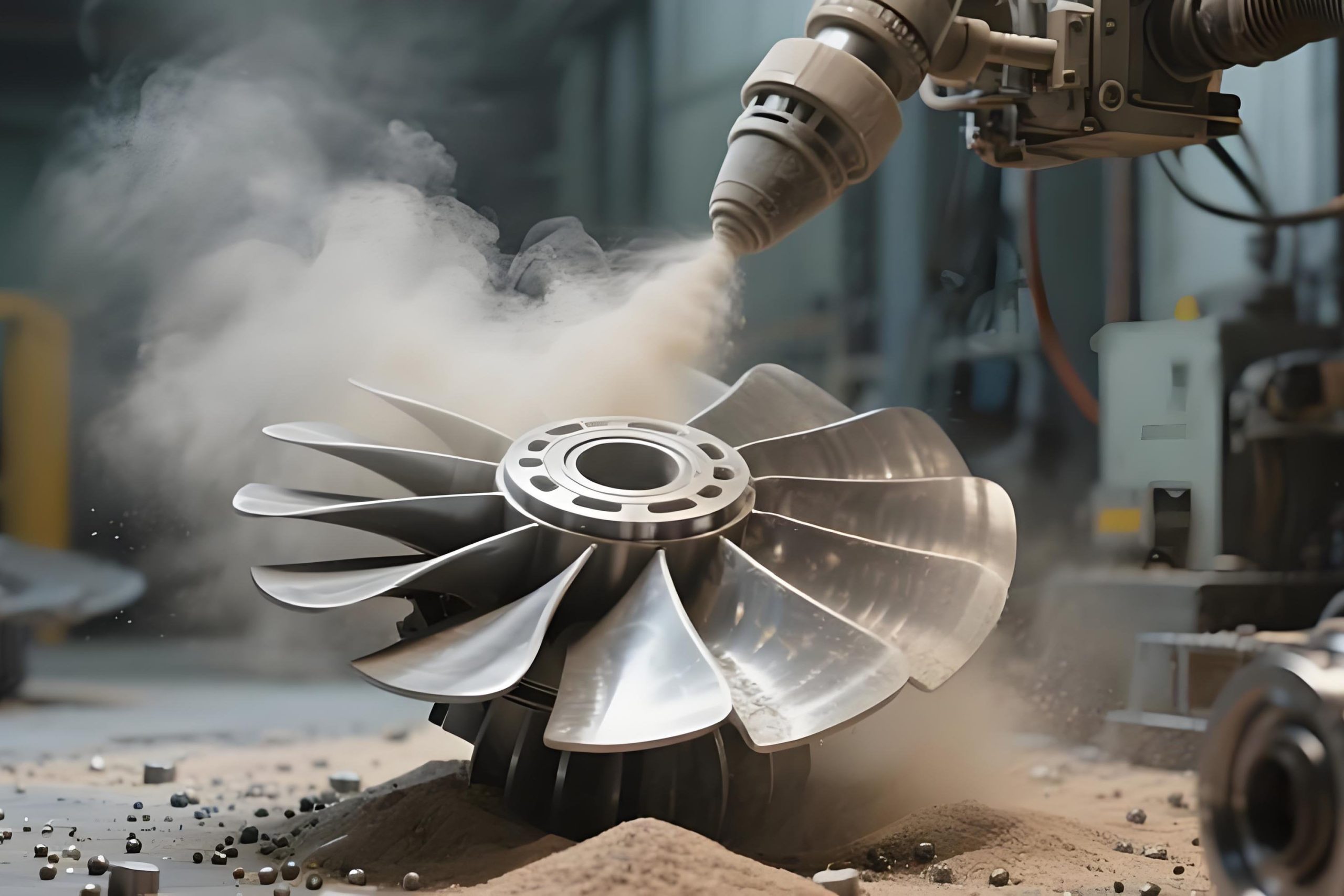 Sandblasting CNC parts